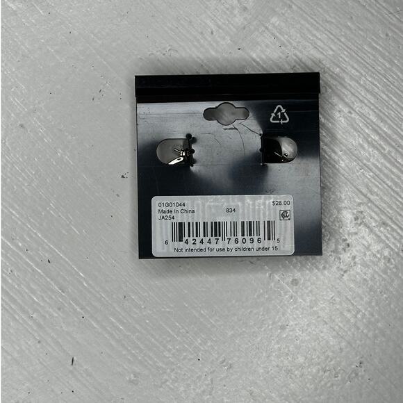 Anne Klein Gold Hoop Earrings with Pearls & Crystals NWT - Picture 3 of 4